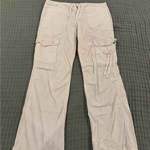 Old Navy White Cotton Cargo Pants
